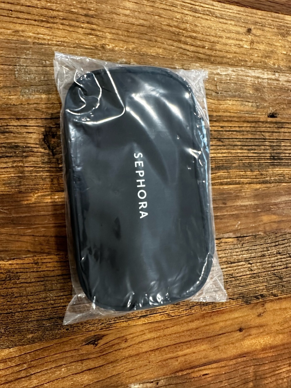Sephora Black Cosmetic Travel Pouch with White Logo